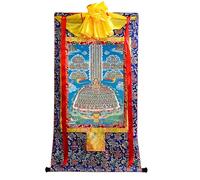 DARANCA TapestrytapestrytapestryTibetan Thangka Art - Refuge Tree Thangka - Impression numérique haute résolution et double couche encadrée à la main - Tapisserie bouddhiste à suspendre - 119,4 x 81,3