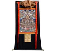 DARANCA TapestrytapestrytapestryTibetan Thangka Art - Refuge Tree Thangka - Impression numérique haute résolution et double couche encadrée à la main - Tapisserie bouddhiste à suspendre - 119,4 x 81,3