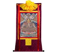 DARANCA TapestrytapestrytapestryTibetan Thangka Art - Refuge Tree Thangka - Impression numérique haute résolution et double couche encadrée à la main - Tapisserie bouddhiste à suspendre - 119,4 x 81,3