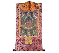 DARANCA Tapisserie tibétaine Thangka Art - Bouddha de la médecine Thangka - Impression numérique haute résolution et double couche encadrée à la main - Tapisserie bouddhiste à suspendre - 119,4 x 81,3