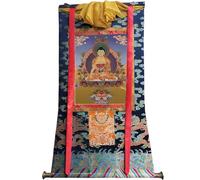 DARANCA Tapisserie tibétaine Thangka Art - Bouddha de la médecine Thangka - Impression numérique haute résolution et double couche encadrée à la main - Tapisserie bouddhiste à suspendre - 119,4 x 81,3