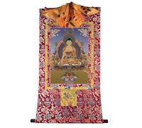 DARANCA Tapisserie tibétaine Thangka Art - Bouddha de la médecine Thangka - Impression numérique haute résolution et double couche encadrée à la main - Tapisserie bouddhiste à suspendre - 119,4 x 81,3