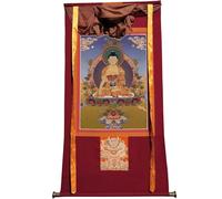 DARANCA Tapisserie tibétaine Thangka Art - Bouddha de la médecine Thangka - Impression numérique haute résolution et double couche encadrée à la main - Tapisserie bouddhiste à suspendre - 119,4 x 81,3