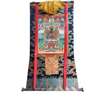 DARANCA Tapisserie tibétaine Thangka Art - Huit Bouddhas de médecine - Impression numérique haute résolution et double couche encadrée à la main - Tapisserie bouddhiste à suspendre - 119,4 x 81,3 cm