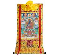 DARANCA Tapisserie tibétaine Thangka Art - Huit Bouddhas de médecine - Impression numérique haute résolution et double couche encadrée à la main - Tapisserie bouddhiste à suspendre - 119,4 x 81,3 cm