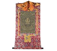 DARANCA Tapisserie tibétaine Thangka Art - Pure Land Thangka - Impression numérique haute résolution et double couche encadrée à la main - Tapisserie bouddhiste à suspendre - 119,4 x 81,3 cm (couleur