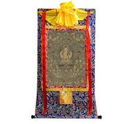 DARANCA Tapisserie tibétaine Thangka Art - Pure Land Thangka - Impression numérique haute résolution et double couche encadrée à la main - Tapisserie bouddhiste à suspendre - 119,4 x 81,3 cm (couleur
