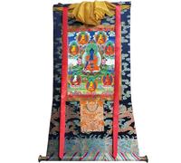 DARANCA Thangka Art - Bhaisajyaguru - Huit Bouddhas de médecine - Impression giclée numérique haute résolution et double couche encadrée à la main - Tapisserie bouddhiste à suspendre - 119,4 x 81,3 cm