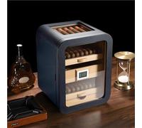 DARBCGH ANXYYDS Cigar Humidor, Glass Display Case, Walnut Wood Storage Box, 4 Drawers, Capacity of About 110 Cigars, for Men C(C)