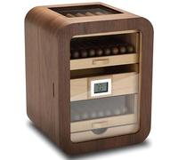 DARBCGH Cave à cigares en Bois de cèdre Espagnol aromatique, capacité de 110, hygromètre électronique précis intégré, 9,8 x 9,4 x 12,8 Pouces for Petits Appartements(A,Withskylight)