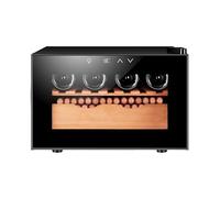 DARBCGH Cave à cigares et à vin en cèdre 25 L - 150 cigares ou 50 + 4 Bouteilles, Flux d'air à 360°(B)