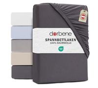 DarBene - Drap Housse Coton - Drap-Housse en Coton peigné de qualité supérieure - Bonnet 30 cm - Certifié OEKOTEX - 180x200 cm - 1 pièce, Anthracite