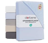 DarBene - Drap Housse Coton - Drap-Housse en Coton peigné de qualité supérieure - Bonnet 30 cm - Certifié OEKOTEX - 180x200 cm - 1 pièce, Bleu Clair