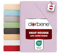 DarBene - Drap Housse Coton Premium - Drap-Housse en Coton peigné de qualité supérieure - Bonnet 30 cm - Certifié OEKOTEX - 140x200 cm - 1 pièce, Lilas