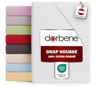 DarBene - Drap Housse Coton Premium - Drap-Housse en Coton peigné de qualité supérieure - Bonnet 30 cm - Certifié OEKOTEX - 180x200 cm - 1 pièce, Blanc