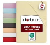 DarBene - Drap Housse Coton Premium - Drap-Housse en Coton peigné de qualité supérieure - Bonnet 30 cm - Certifié OEKOTEX - 180x200 cm - 1 pièce, Ivoire