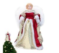 d'arbre de Noël Petit Ange,Cime d'arbre d'ange - Figurine de cime d’Arbre de Noël d’Ange,Figurine d'ange de noël avec Ailes pour décoration d'arbre de noël