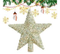 d'arbre étoile de Noël,étoile d'arbre de Noël | Étoile scintillante pour cime d'arbre de 7,8 pouces - Breloque pentagramme décorative scintillante et colorée, ornements dorés, décoration