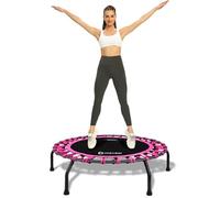 DARCHEN Mini trampoline pour adultes, rebond d'intérieur pour l'exercice et l'entraînement, design amélioré avec cordons élastiques pour un rebond plus sûr et plus silencieux [100 cm]