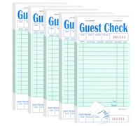 Darcvds Lot de 5 carnets de chèques d'invités, bloc-notes de serveur pour restaurant, carnet de chèques de serveur, carnet de serveuse, carnet de reçus de nourriture, carnet de commande de restaurant,