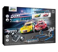 Darda Lena Kit Turbo Fighter, env. 5,3 m-avec 2 Boucles, 2 Courbes, 28 pièces et 2 Voitures de Course DTM-pour Enfants à partir de 5 Ans, 50244