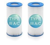 DARDARUGA 2 filtres Cartouche pour pompe filtre type III et A/C, lavable et réutilisable, Dacron 10/15 Microm, intérieur du filtre renforcé