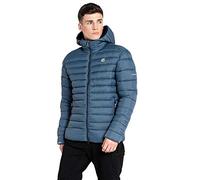 Dare 2b Drifter II Mens Baffled / Quilted Jacket Tissu recyclé ripstop imperméable avec capuche et poches inférieures, parfait pour la randonnée, la marche - essentiel au quotidien, Orion Grey, XS