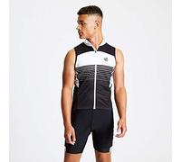 Dare 2b Gilet sans Manches Technique Cycle Aep Outsmart Respirant avec Propriété de séchage Rapide et Grande Poche arrière Cycle Tops Homme Black/White FR: S (Taille Fabricant: S)