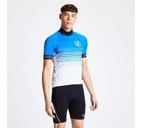 Dare 2b Maillot Technique Cycle Aep Alternation Stretch et Respirant avec Propriété de séchage Rapide et Grande Poche arrière Cycle Tops Homme Atheltic Blue/White FR: 2XL (Taille Fabricant: XXL)