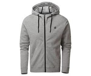 Dare 2b Sweat à Capuche intégral Modulus pour Hommes en Jersey de Coton Gris Clair | Doux à Porter avec Poignets côtelés.