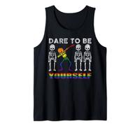 Dare To Be Yourself Squelette arc-en-ciel Gay LGBT Pride Débardeur