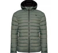 Dare2b Drifter II Mens Baffled/Quilted Jacket Tissu recyclé ripstop imperméable avec capuche et poches inférieures, parfait pour la randonnée, la marche - essentiel au quotidien, Duck Green, XS