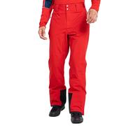 Dare2b Pantalon de ski Achieve II - recyclé ARED, bretelles réglables, guêtres - Rouge XL Homme