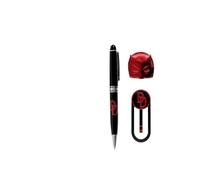 Daredevil Marvel Lot de 3 stylos à bille premium Marque-page avec clip Licence officielle, cadeau pour bureau, étude et lecture, taille unique