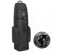 DAREKUKU Sac de Voyage de Golf avec Roues, Housse de Voyage légère et Portable, Parfaite pour Les compagnies aériennes, 4 Grandes Poches, Oxford 1200D Robuste résistant à l'usure, Pliable pour Un