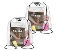 DARENYI 2Pièces Sac à Dos Transparent, Sac De Cordon étanche Sac a Dos Cordon Sac à dos Sport Gym Sack pour Voyage, Sport, école, Festival de Musique