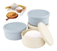 DARENYI 4 Pièces Boite Fermentation Pizza, Silicone Antiadhésif Boîte à Boules à Pizza Avec Couvercle, Graduations, Lavable, Boîte de Rangement Alimentaire pour la Maison, la Cuisine, le Restaurant