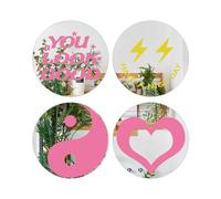 DARENYI 4 Pièces Miroir Mural 20cm Miroir Rond Miroir Adhesif Mural Acrylique Miroirs Muraux Adhesif pour Salle de Bain, Salon, Chambre