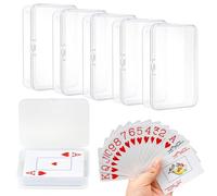 DARENYI 5 Pièces Boîte à Cartes à Jouer Transparent Petite Boite Plastique Boite Rangement Plastique pour Cartes à Jouer, Perles, Bijoux, Cartes de Visite, Artisanat (10.5 x 7.5 x 2.5cm)