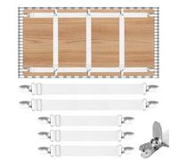 DARENYI 5Pcs Pince Nappe Exterieur, Clips de Nappe à Sangle Cachée, Pince Nappe Clip Exterieur Ajustable, Attache Nappe de Table Exterieur pour Cuisine, Bureau, Restaurant, Pique Nique, Mariage, Fête