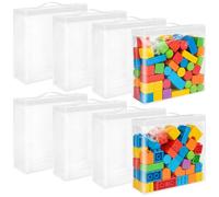 DARENYI 8 Pièces Sac de Rangement pour Jouets en PVC Transparent, Sac de Rangement Avec Fermeture Éclair et poignées, Étanche et Réutilisable, pour Blocs, Puzzle, Papeterie, Livres, 32x30x8 cm