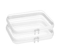 DARENYI Lot de 2 Trousse de Toilette Transparente Rigide avec Fermeture Éclair, Organiseur de Voyage Étanche pour Blocs de construction, Cosmétiques, Jouets Et Articles de Toilette (21 x 15 x 6cm)