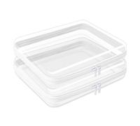 DARENYI Lot de 2 Trousse de Toilette Transparente Rigide avec Fermeture Éclair, Organiseur de Voyage Étanche pour Blocs de construction, Cosmétiques, Jouets Et Articles de Toilette (25 x 20 x 5cm)