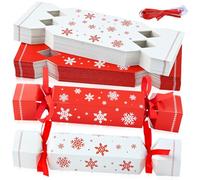 DARENYI Lot de 50 Crackers de Noël, Christmas Crackers Maison, boîtes en Papier pour fête de Noël, Flocon de Neige, boîtes à Bonbons décoration dîner, pour Emballage Cadeau, chocolats, Biscuits