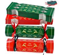 DARENYI Lot de 50 Crackers de Noël, Christmas Crackers Maison, boîtes en Papier pour fête de Noël, Motif Renne, boîtes à Bonbons décoration dîner, pour Emballage Cadeau, chocolats, Biscuits, Aliments