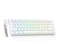 DAREU EK60 HE Clavier Magnétiques Gaming, Précision RT de 0,01 mm Rapid Trigger, 60% QWERTY Clavier Gamer Filaire 8000Hz Polling Rate, RGB, avec Strap Décoratif Amovible, pour PC/Mac(Blanc)