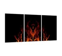 DarHaus Cache-plaque en verre - 3 x 30 x 52 cm - pour cuisinières électriques ou à induction - Plaque de protection anti-éclaboussures, planche à découper décorative aspect, Feu Noir