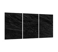 DarHaus Cache-plaque en verre - 3 x 30 x 52 cm - pour cuisinières électriques ou à induction - Plaque de protection anti-éclaboussures, planche à découper décorative aspect, Ardoise Noir