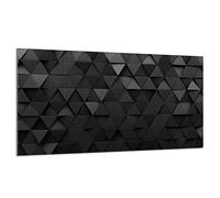 DarHaus Cache-plaque en verre - 90 x 52 cm - pour cuisinières électriques ou à induction - Plaque de protection anti-éclaboussures, planche à découper décorative aspect, Modèle Noir