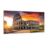 DarHaus Cache-plaque en verre - 90 x 52 cm - pour cuisinières électriques ou à induction - Plaque de protection anti-éclaboussures, planche à découper décorative aspect, Colisée Paysage